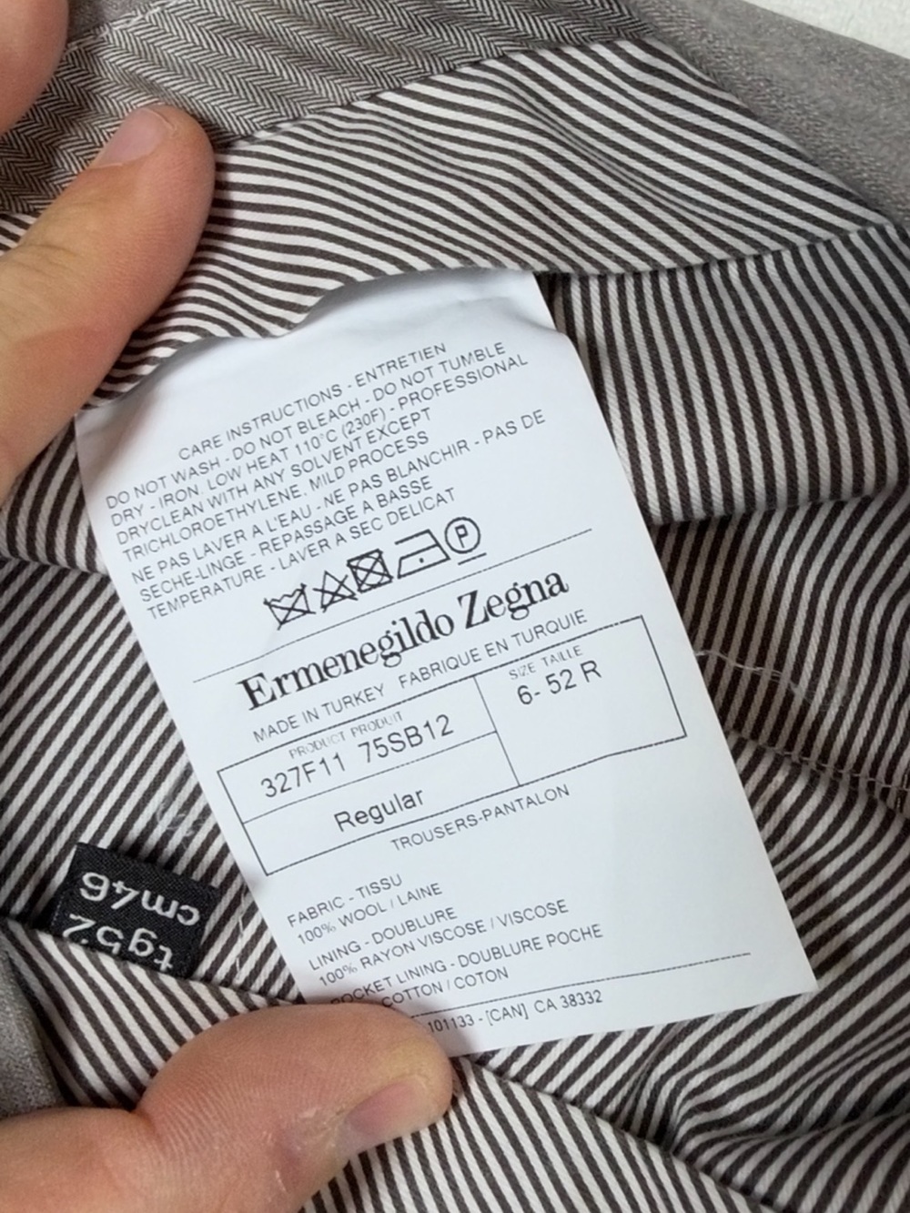 Ermenegildo Zegna High Performance All Season 35W 32L Wool Light Gray Dress Pant - Picture 3 of 10
